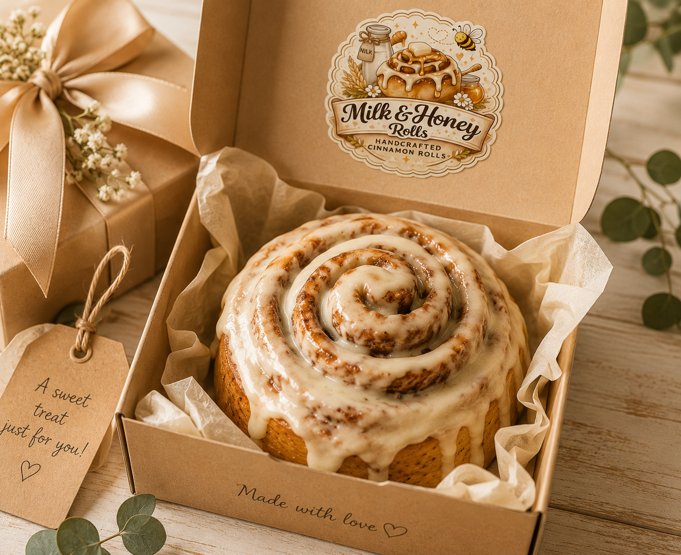 Gift box of assorted cinnamon rolls